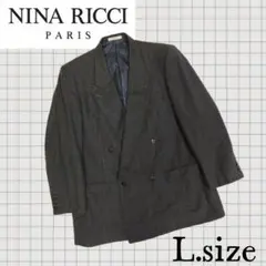［良品］NINA RICCI ダブルブレストテーラードジャケット ブラック ヴァン Vin ダブルブレストテーラードジャケット （ブラック