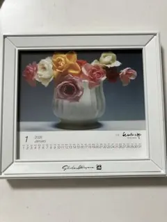 2026年花の写真カレンダー付きフォトフレーム