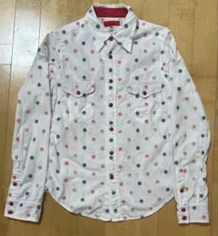 FULLCOUNTフルカウントドット柄刺繍ウエスタンシャツ/スナップボタン