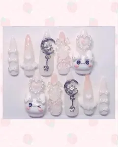 量産型　地雷系　平成女児　ネイルチップ　ときめきうさぎ