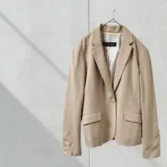 T419【インデックス】テーラードジャケット　ベージュ　Ｍ　フォーマル　ビジネス