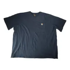 CarharttカーハートポケットTシャツ5XL超ビッグフェードネイビー半袖