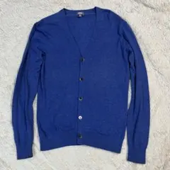 UNIQLO ユニクロ　メンズ　カシミヤ混　Vネック　カーディガン　ブルー　S