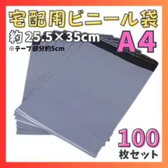 宅配ビニール袋 A4 黒 100枚 宅配袋 宅急便 梱包 テープ付 tjvg - メルカリ