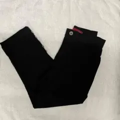 【ai2】クロップドパンツ　黒　デザインボタン