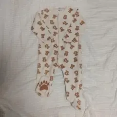 未使用ZARA クマ柄ロンパース 6-9ヶ月　冬厚手フリース西松屋