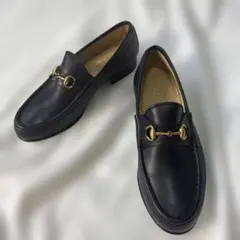 極美品【激レアカラー】グッチ ホースビット ローファー 35.5 濃紺 ゴールド