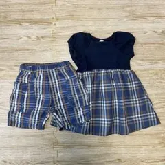 petit main ワンピース(80cm)ショートパンツ(100cm)のセット