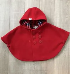 ミキハウス 赤いフリースポンチョ F