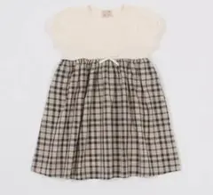 美品　プティマイン　チェックワンピース　90のサムネイル