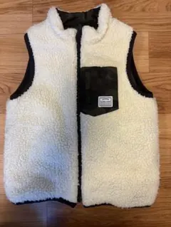 GLOBAL WORK 迷彩柄/ホワイトボア リバーシブルダウンベスト