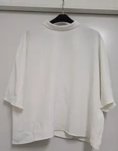 ユニクロ ドレープブラウス 七分袖 オフホワイト XL 新品タグ付き