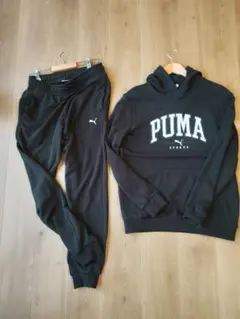 PUMA ブラック フード付きパーカーとパンツセット L
