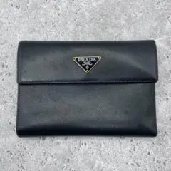 PRADA プラダ 3つ折り財布 レザー 本革 イタリア製 黒