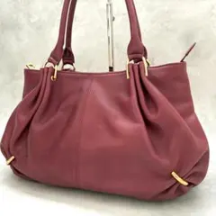 COACH コーチ エルゴ がま口 ショルダーバッグ トート レザー ピンク