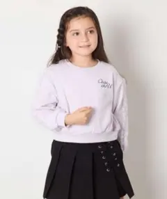 【新品】a.v.v ライラック 裏起毛 チュールフリル クロップド トレーナーのサムネイル
