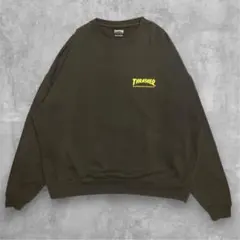 THRASHER スウェット チャコール L 古着 ロゴプリント スケーターのサムネイル