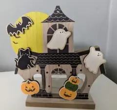 ナチュラルキッチン　ハロウィン　おばけオブジェ　木製インテリアスタンド