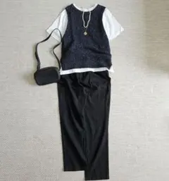 美品 GU KOE ニットベスト パンツ コーデセット きれいめ 通勤