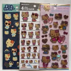 ハローキティ日焼け ❤︎ デニム & 4サイズ & ラインストーンシール