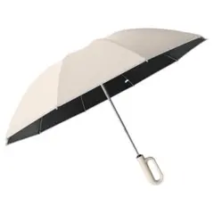 折りたたみ傘 晴雨兼用 106cm 大きい カラビナ付き 旅行 ベージュ