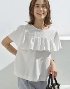 最終値下げ　組曲　ツイルジャジー フリルカットソー　XL 定価9020円のサムネイル
