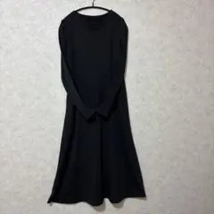 UNIQLO ポンチフレアワンピース（長袖）ダークグレー