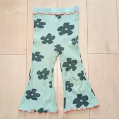 MARKEY'S 花柄 ワッフルフレアパンツ メロウ グリーン 100