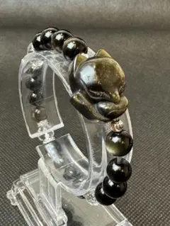 J41 魔除け黒曜石 水晶ブレスレット天然石パワーストーン