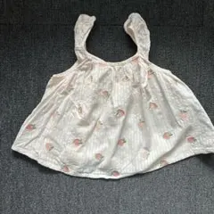 petit main 桃刺繍 タンクトップ 80