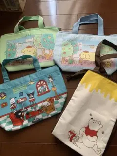 サンリオキャラクターズ、ポムポムプリンくまのプーさんバックディズニーランチバック