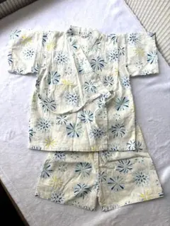 甚平 90 花火柄 綿100% 男の子 夏祭り 浴衣