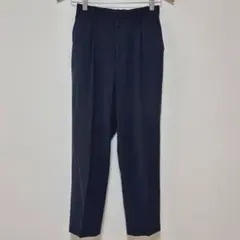 ネイビー センタープリーツ スラックス フォーマル きれいめ 卒業 入学 通勤