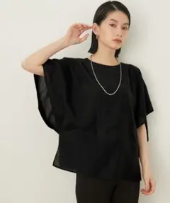 ADAM ET ROPE'　リネンミックスブラウス