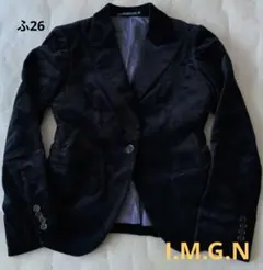 【I.M.G.N.】36サイズ　ネイビー　ベルベット生地感　テーラードジャケット
