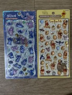 正規品　ディズニー　ボンボンドロップシール　くまのプーさん　スティッチ