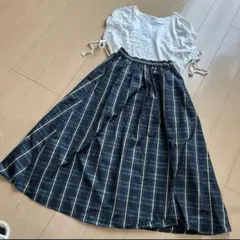 NaturalBeautyBasic チェック柄フレアス カート