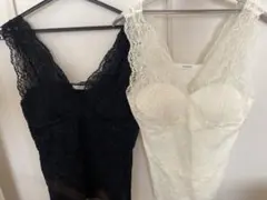 パット付きレースのキャミソール２枚セット