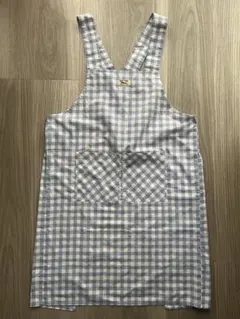 [お値下げ] エプロン　青×白 チェック柄