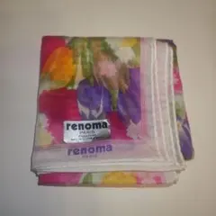 renoma 花柄 ハンカチ ピンク