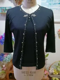 新品⭐courreges アンサンブル パール装飾⭐ブラック/9のサムネイル