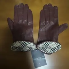 Burberry バーバリー レザー グローブ 手袋　21センチ