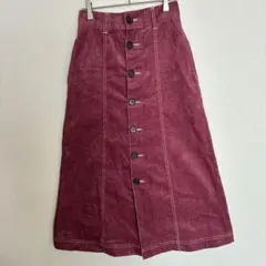 Heather【S】コーデュロイフロントボタンタイトスカートボルドー ヘザーのサムネイル