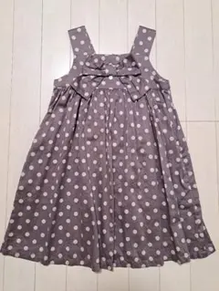 タルティーヌエショコラ 水玉 リボン付き ノースリーブ ワンピース 110cm