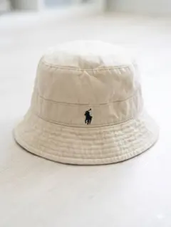 【美品】ラルフローレン キッズ バケットハット ベージュ 48cm 帽子