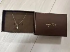 agete 佐々木敬子さんコラボ K10ダイヤスモーキークォーツネックレス 