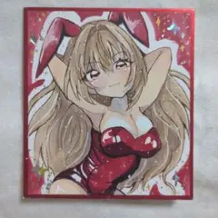 手描きイラストオリジナルイラストバニーガールちゃん色紙原画 - メルカリ