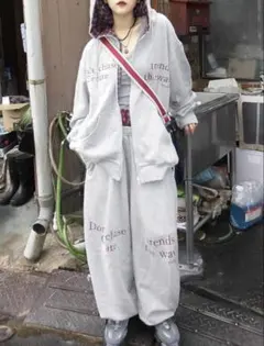 rumnel: パッチワークデザインボタンフーディー rumnel: パッチワークデザインボタンフーディー スウェットパンツ