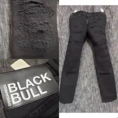 定価74800円 21SS Dsquared2 ハードダメージ加工ブラックデニム