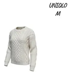 UNIQLO アイボリー ケーブルニットセーター M